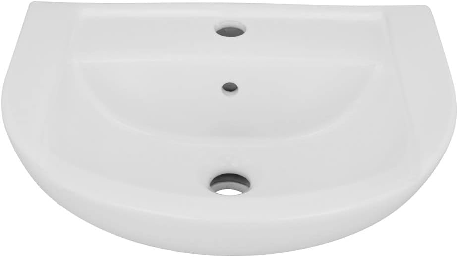 18.75" W Heavy Duty Glossy White Ceramic Stylish Wash Basin With Overflow And Single