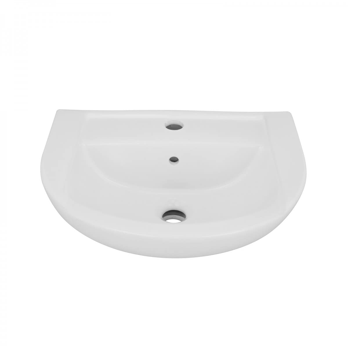 18.75" W Heavy Duty Glossy White Ceramic Stylish Wash Basin With Overflow And Single