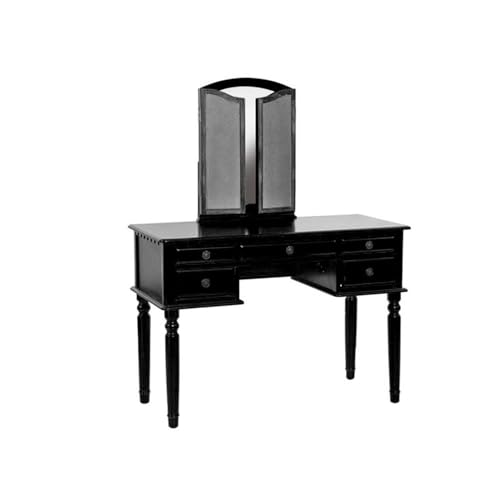 St. Croix Collection Vanity Set with Stool, Black