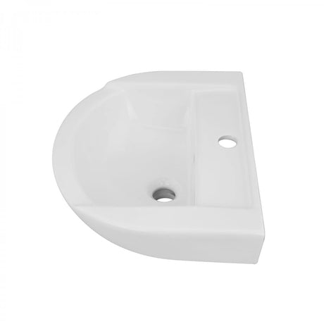 18.75" W Heavy Duty Glossy White Ceramic Stylish Wash Basin With Overflow And Single