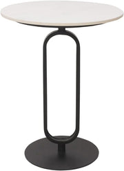 Side Table with Marble Top Metal Pub Bar Round Table Modern Sofa Side End Table Coffee