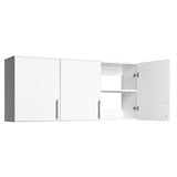 54" Upper Storage, Wall Cabinet with 3 Doors in White