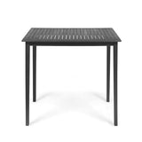 Teresa Outdoor Minimalist Acacia Wood Rectangle Bar Table Dark Gray