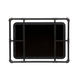 Marico Industrial Wall Mirror with Metal Frame and Nailhead Trim