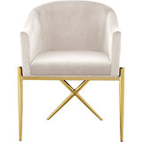 Xavier Collection Modern | Contemporary Velvet Upholstered Dining Chair with Sturdy Steel X Shaped Legs