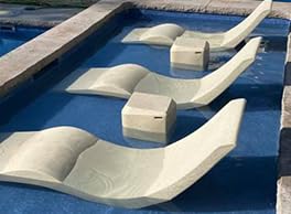 Aqua Outdoors- in-Pool Chaise Lounger - Pool & Sun Shelf Lounge Chair Designed for Water Depths Up to 9”-Compatible with All Types - Poolside & Sun Deck Tanning - Set of 2 - Sandstone Granite