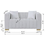 62.6'' Loveseat Chesterfield Sofa Couch for Living Room, Velvet Modern 2-Seat