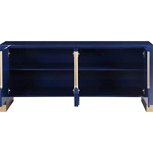 Florence Collection Modern | Contemporary Sideboard/Buffet with Gold Finished Base,