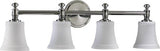 5122-4-14, Vanity Glass Wall Vanity Lighting, 4LT, 300 Total Watts, Chrome