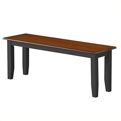 18" Backless Farmhouse Wood Bench in Black/Cherry