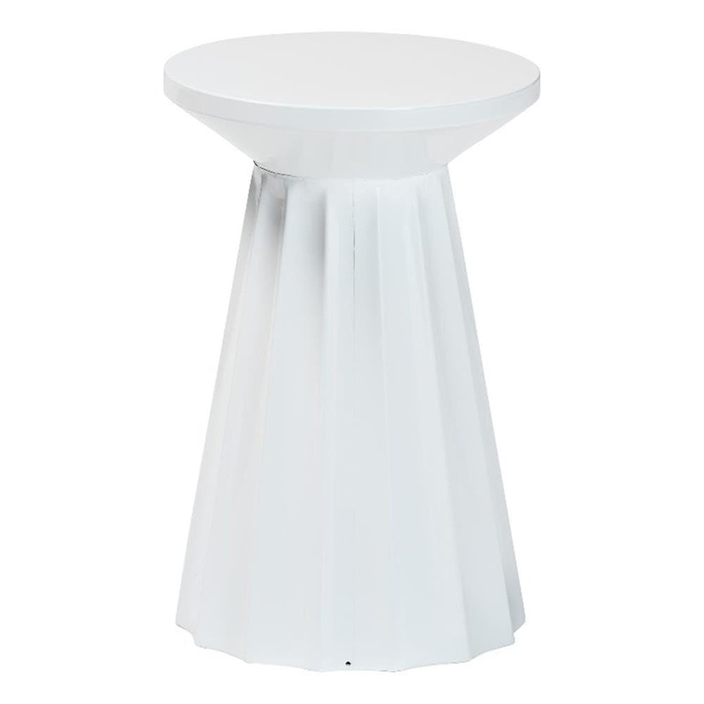 Ulmer Metal Scalloped Side Table Modern Round Accent Table