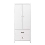 100% Solid Wood Smart Wardrobe/Armoire/Closet, Mocha Color