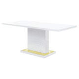 Gaines Wooden Rectangular Top Dining Table in White High Gloss