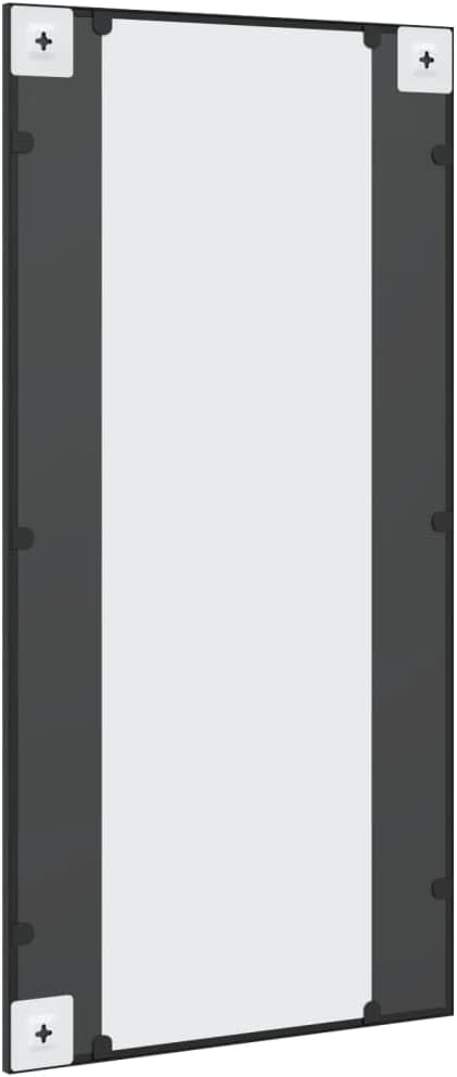 Mirror in Black  Rectangle Iron-Framed Glass Mirror for Bedroom