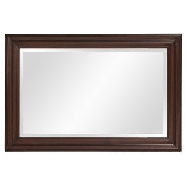 George Rectangular Chocolate Brown Wall Mirror, Rectangle Hanging Wood Framed Vanity