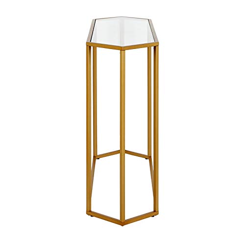 Beck 48'' Wide Hexagonal Console Table in Brass