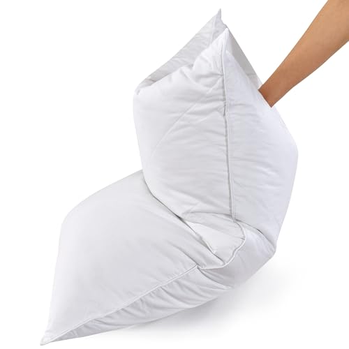 White Goose Feather Bed Pillows Queen/Standard Size Set of 2