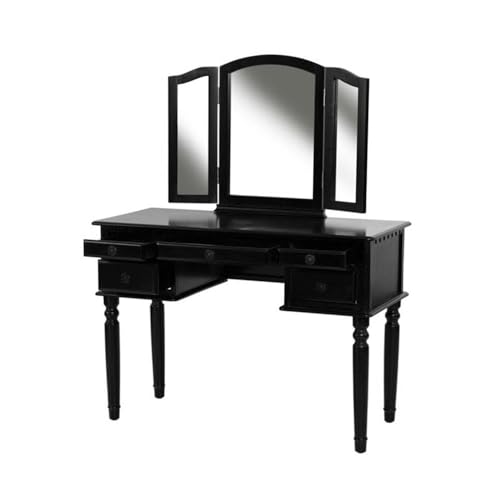 St. Croix Collection Vanity Set with Stool, Black