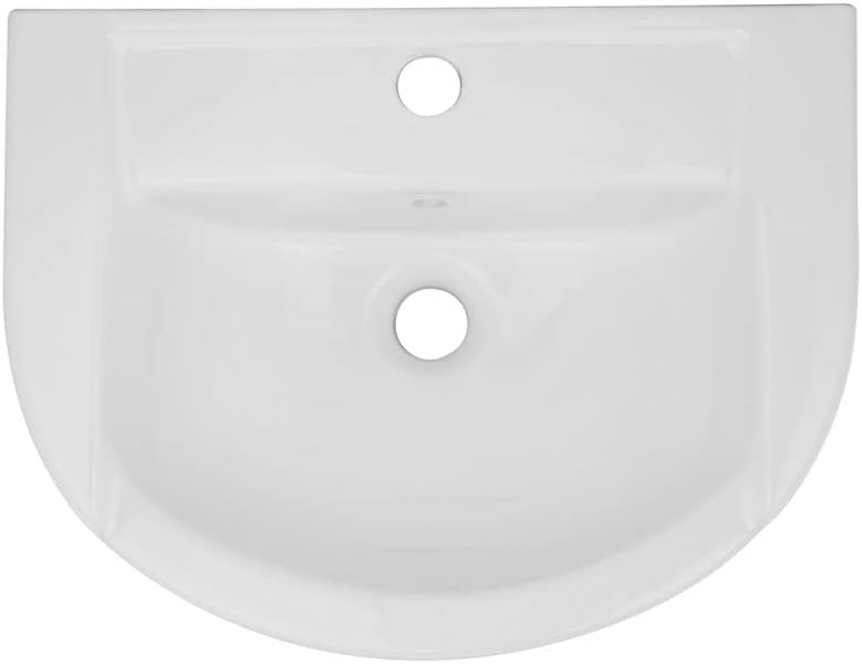 18.75" W Heavy Duty Glossy White Ceramic Stylish Wash Basin With Overflow And Single