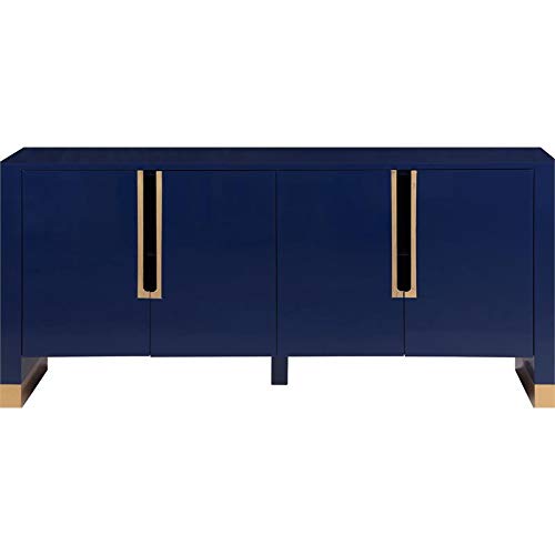 Florence Collection Modern | Contemporary Sideboard/Buffet with Gold Finished Base,