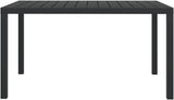 Patio Table Black 59.1"x35.4"x29.1" Aluminum and WPC