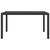Patio Table Black 59.1"x35.4"x29.1" Aluminum and WPC