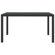 Patio Table Black 59.1"x35.4"x29.1" Aluminum and WPC