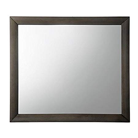 39" X 35" Gray Oak Rubber Wood Mirror
