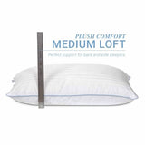 eLuxurySupply 4-Pack Premium Bed Pillows - Medium Density and Medium Loft Ideal for Back and Side Sleepers - 100% Cotton Casing - 20"X28" Standard/Queen Size