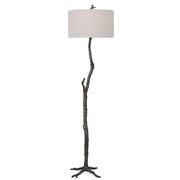 Spruce Cast Iron Floor Lamp - Rustic Black Finish