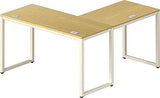 Vista Key Double Ped Desk, L: 55.24" x W: 20.2" x H: 30.12", Blaze Acacia Finish