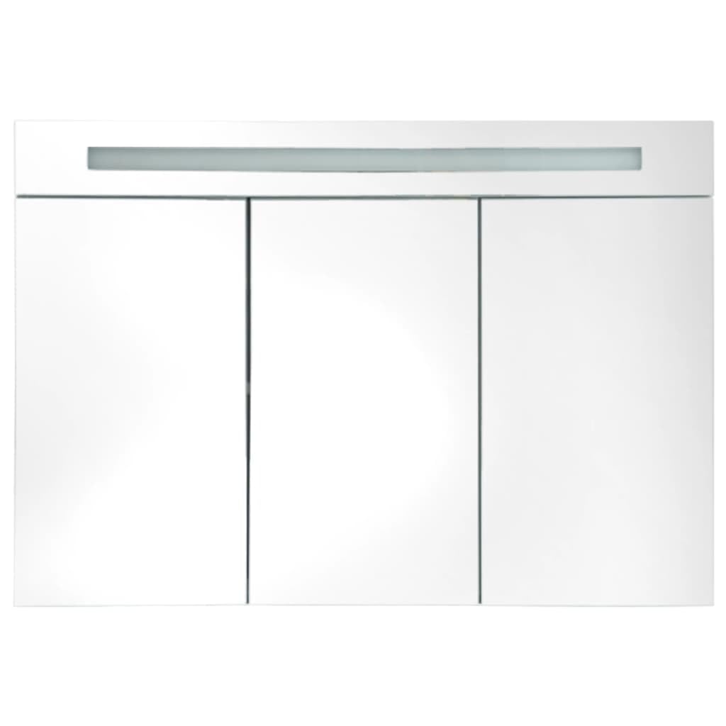 Modern LED Bathroom Mirror Cabinet with Storage Shelves, Integrated Light