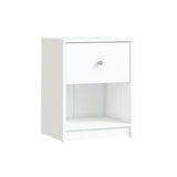 4 Pieces Set of Modern Wood Bedroom Furniture in White Finish