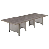 at Work Expandable Conference Table 11' Gray Laminate Top/Brushed Nickel