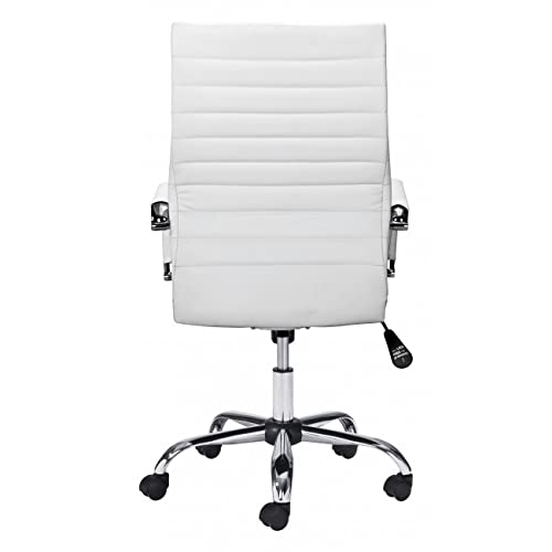 White Faux Leather Ergonomic Classic Office Chair