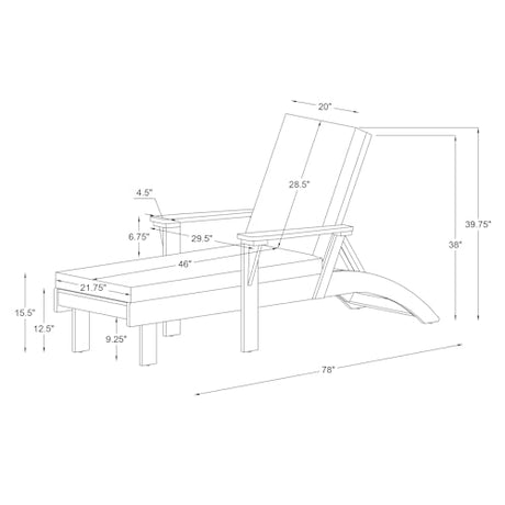 Linon Kessler Chaise Natural