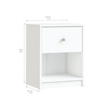 4 Pieces Set of Modern Wood Bedroom Furniture in White Finish