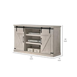 TV Media Entertainment Console, 2 Sliding Barn Doors, Dusty, Gray and Black