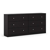 3 Piece Bedroom Set with 6-Drawer Double Dresser and Two of 1-Drawer Nightstand