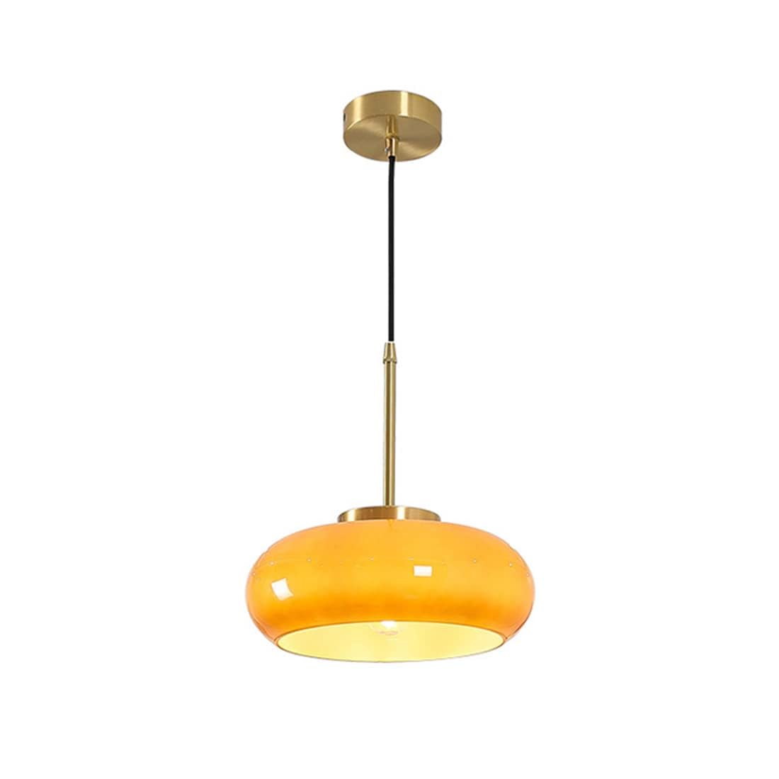 Adjustable Orange Glass Pendant Light for Kitchen Island