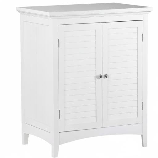Fashions Glancy Two Shutter Doors Wooden Storage Stand Floor Cabinet White