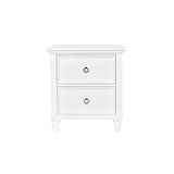Tamarack Wood 2-Drawer Nightstand, White
