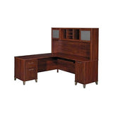 Somerset 71" L Shaped Computer Desk with Hutch in Hansen Cherry