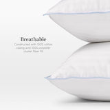 eLuxurySupply 4-Pack Premium Bed Pillows - Medium Density and Medium Loft Ideal for Back and Side Sleepers - 100% Cotton Casing - 20"X28" Standard/Queen Size