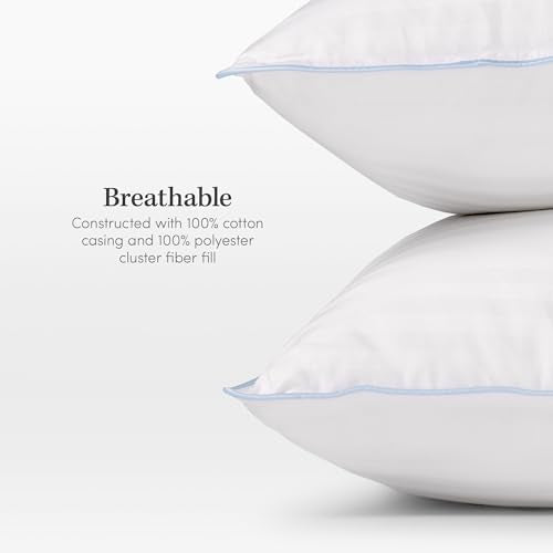 eLuxurySupply 4-Pack Premium Bed Pillows - Medium Density and Medium Loft Ideal for Back and Side Sleepers - 100% Cotton Casing - 20"X28" Standard/Queen Size
