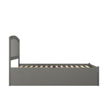 Solid Wood Full Platform Bed of with Twin Trundle in Gray