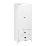 100% Solid Wood Smart Wardrobe/Armoire/Closet, Mocha Color