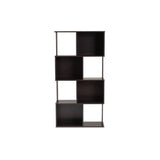 Riva Modern and Contemporary Dark Brown Finished Geometric Wood Bookshelf