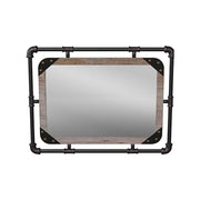 Marico Industrial Wall Mirror with Metal Frame and Nailhead Trim