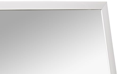 58" Framed Full Length Mirror with Easel - White